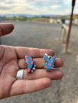 Cotton Candy checkered pendant