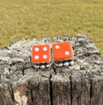 Orange Dice Earrings