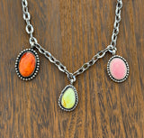 Triple Stone charm necklace