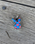 Cotton Candy checkered pendant